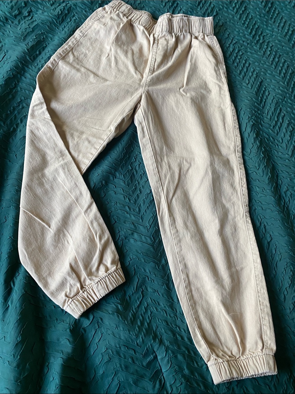 H&M Cream Elastic-Waist Kids Joggers